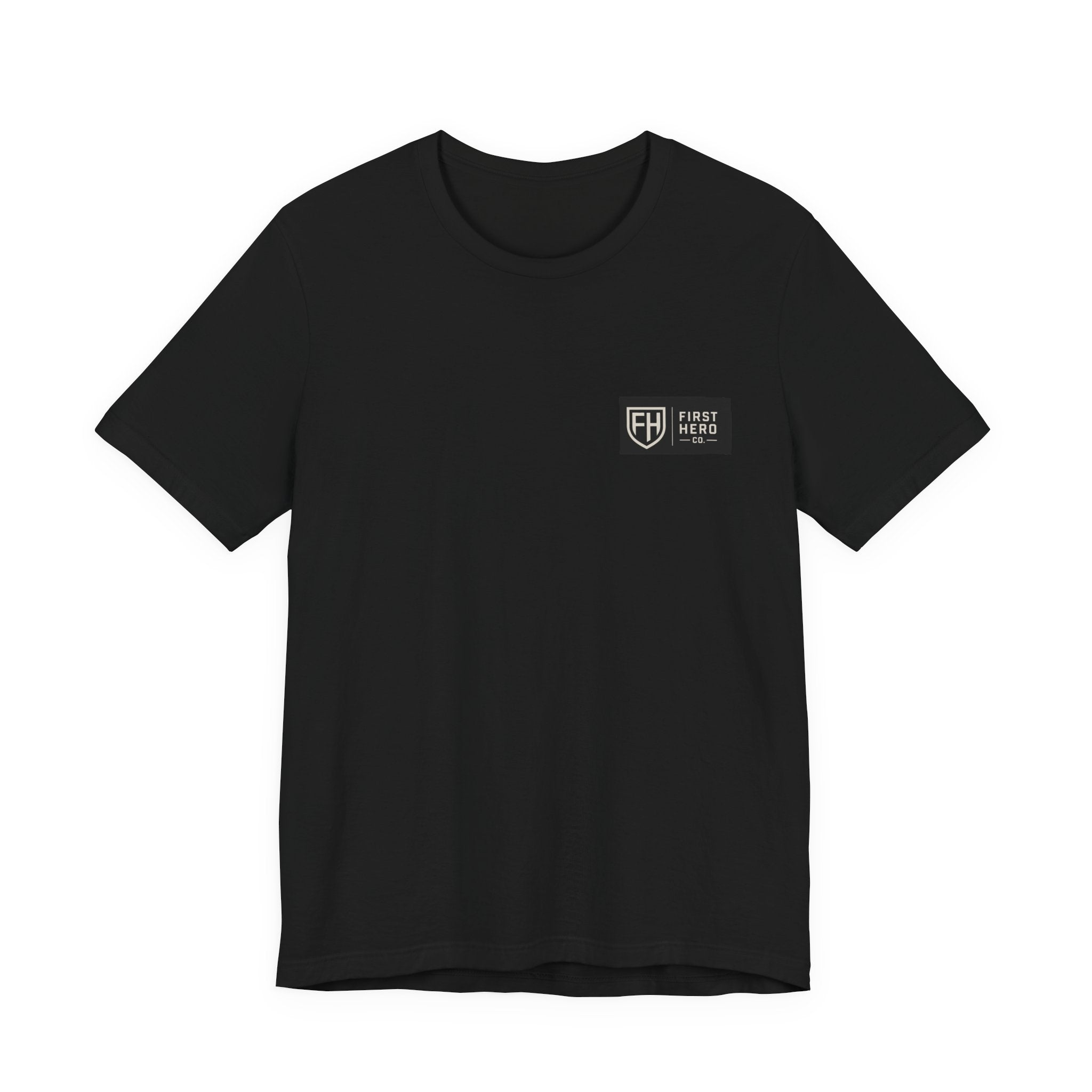 First Hero Co. Logo T‑Shirt — Minimal Shield Graphic Tee