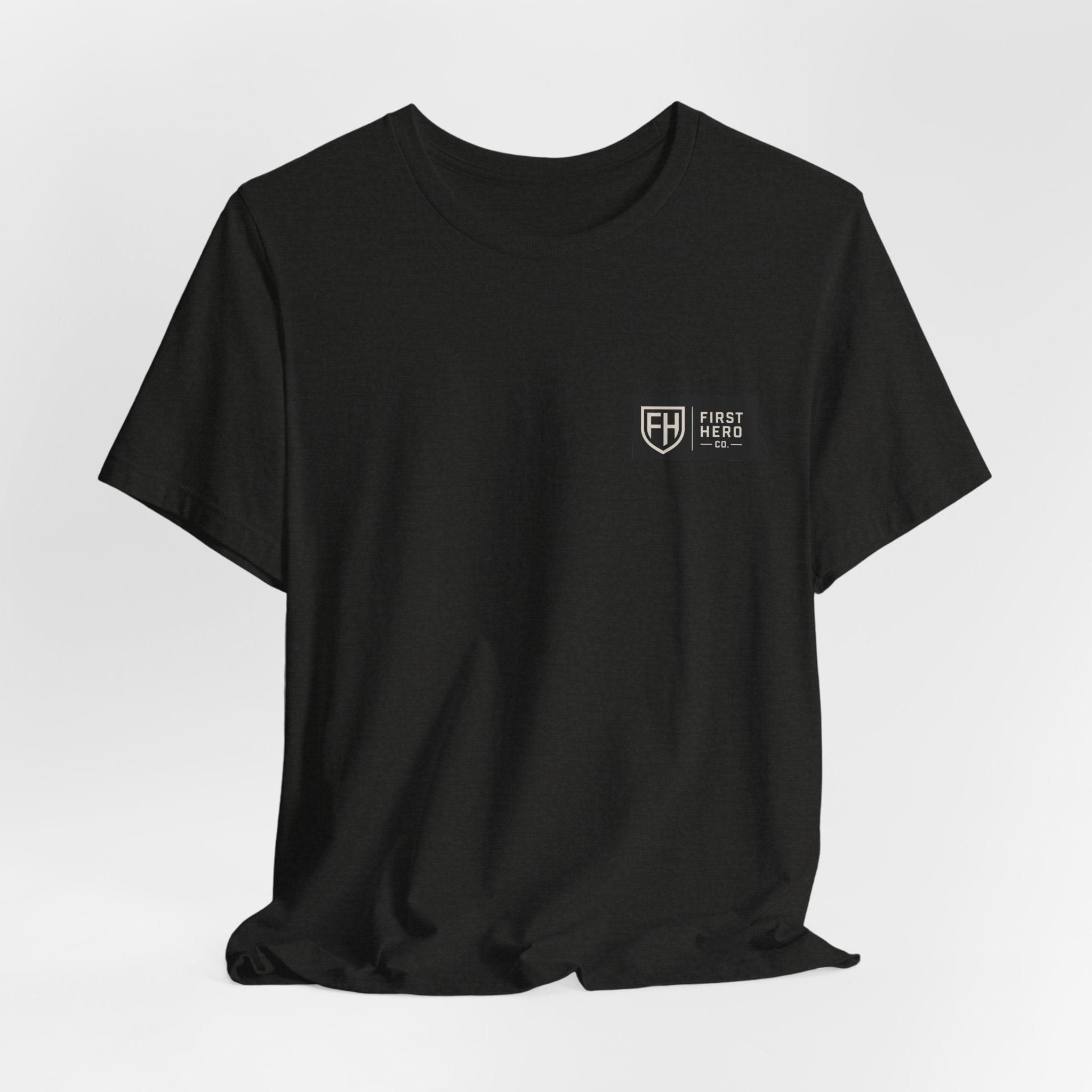 First Hero Co. Logo T‑Shirt — Minimal Shield Graphic Tee