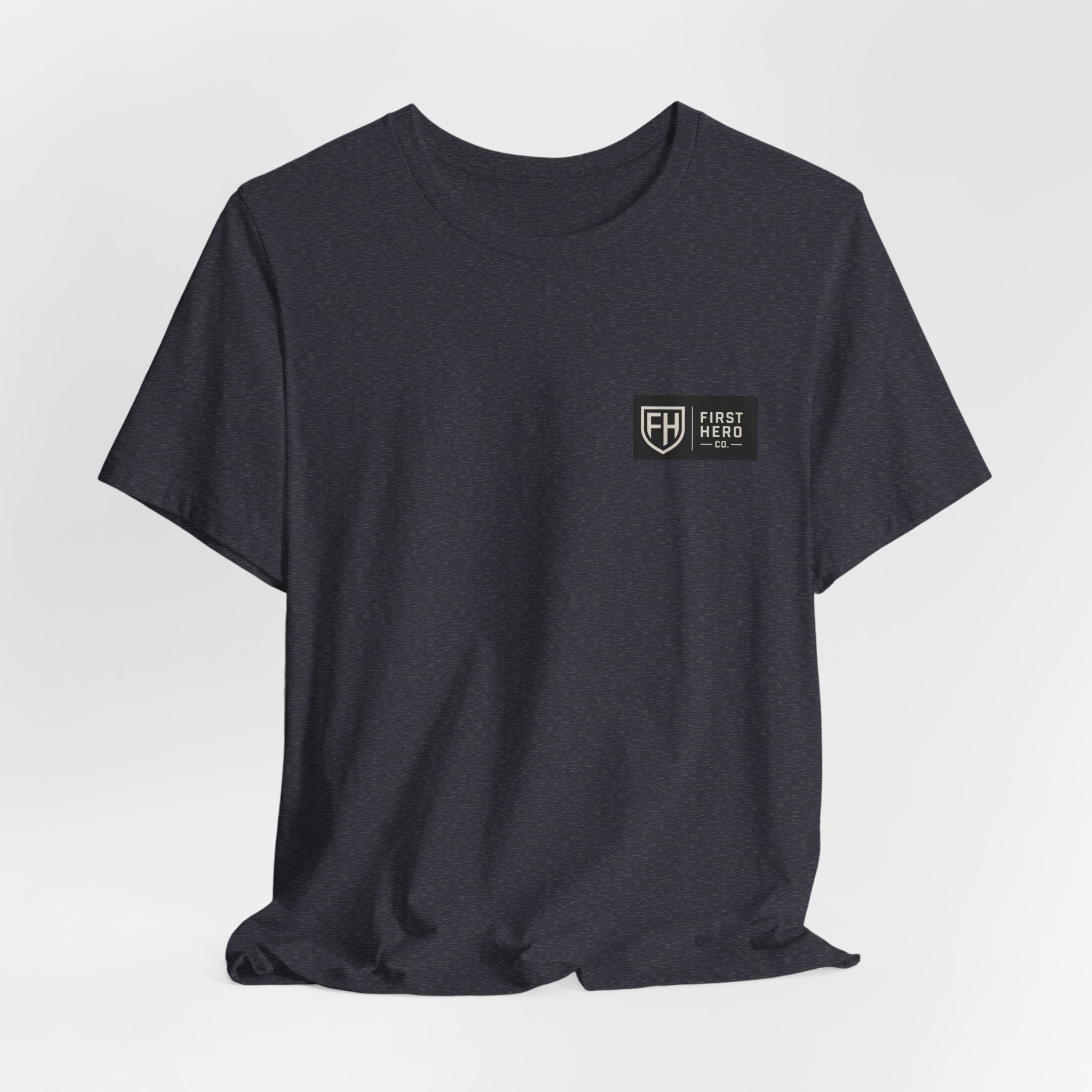 First Hero Co. Logo T‑Shirt — Minimal Shield Graphic Tee