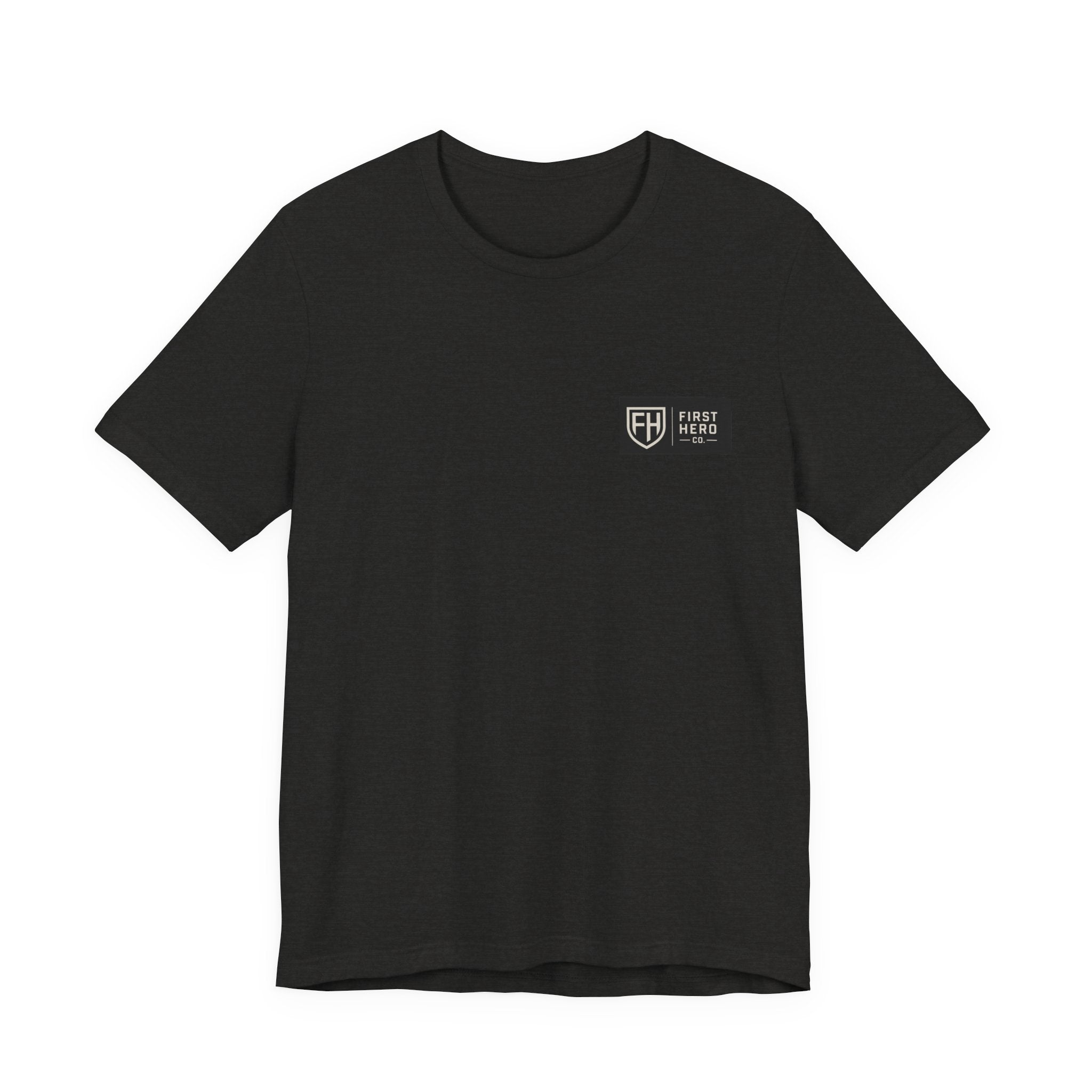 First Hero Co. Logo T‑Shirt — Minimal Shield Graphic Tee