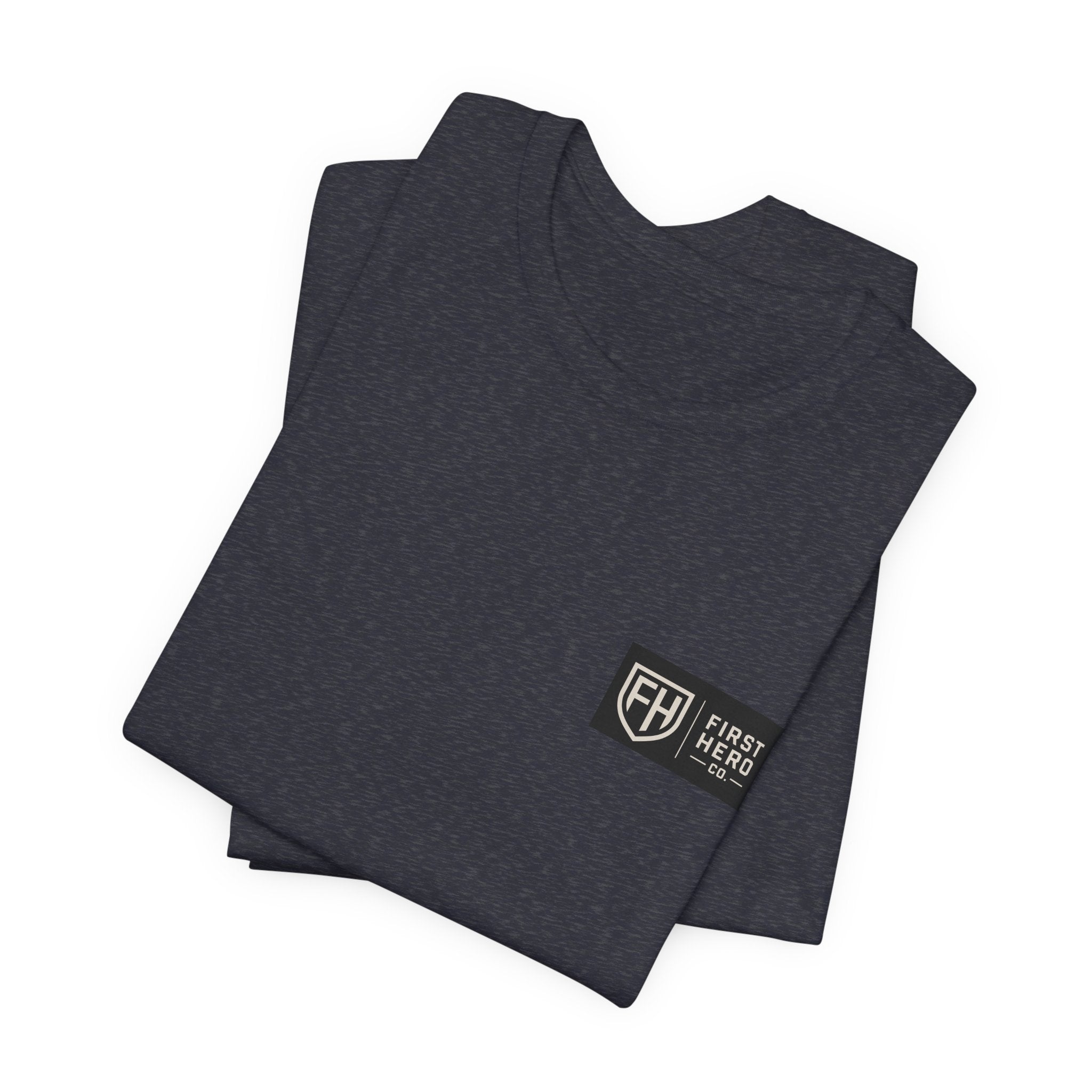 First Hero Co. Logo T‑Shirt — Minimal Shield Graphic Tee